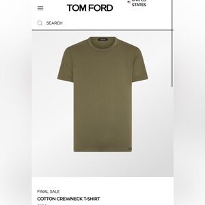 NWT Tom Ford Olive Green Men's T-Shirt COTTON CREWNECK S